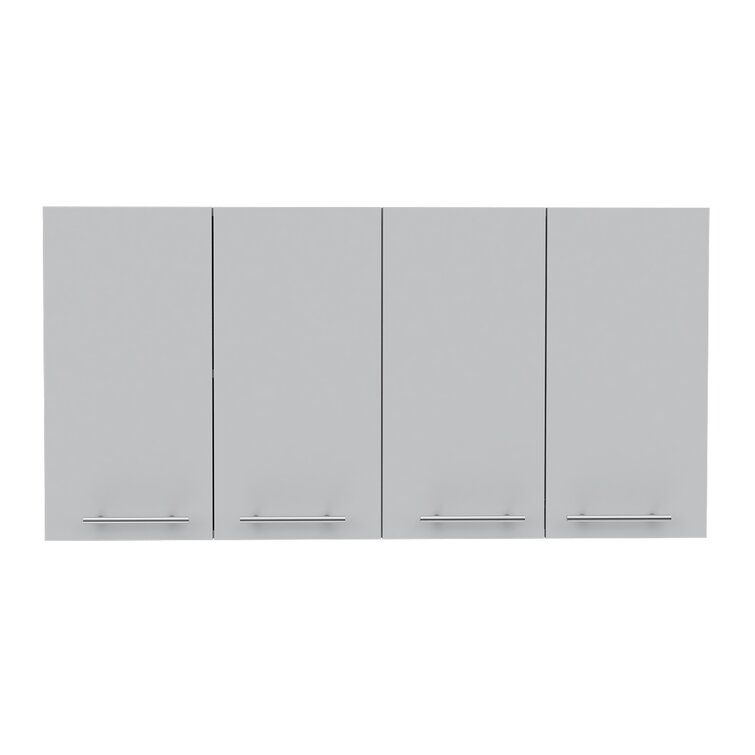 White Jewlia Wall Cabinet with Two Spacious Divisions, 4-Doors