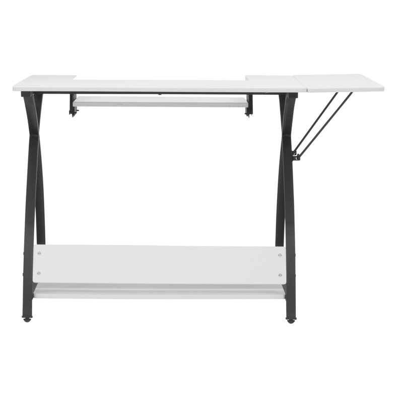 Comet Plus Adjustable Black and White Sewing Table with Storage
