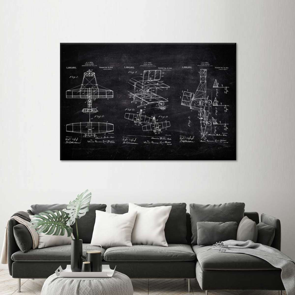 Elephant Stock Aviation Blueprints Aircraft Blueprint Canvas Print On ...