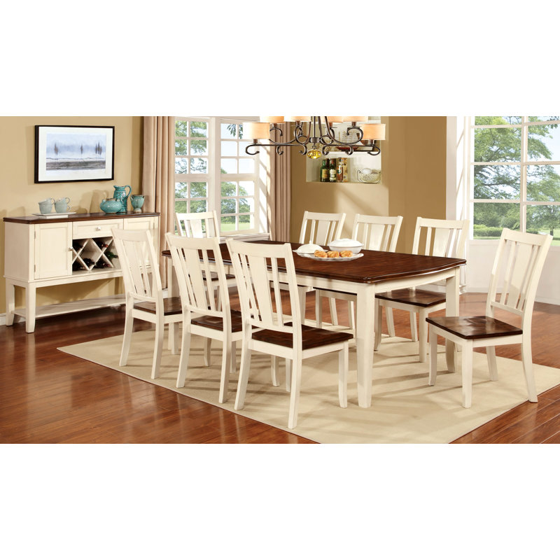 Buffet en bois 1 tiroir Avikrit, Blanc rétro / cerise