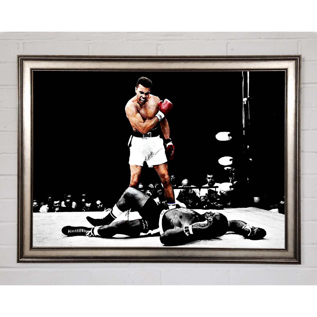 Muhammad Ali Knock Down - Einzelner Bilderrahmen Kunstdrucke