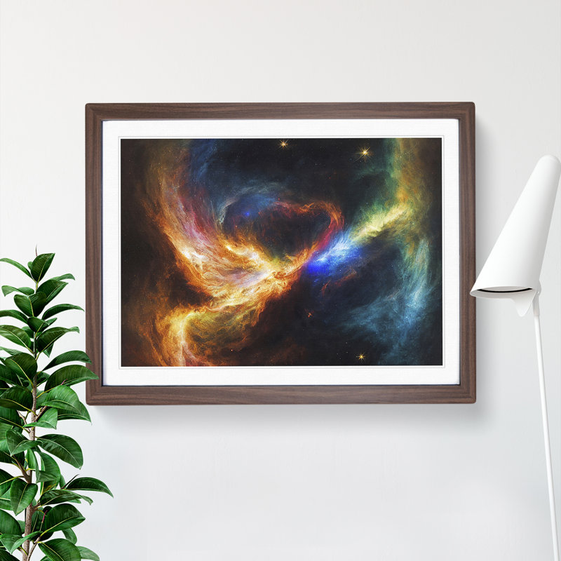 Futuristic Galaxy Vol.4 - Single Picture Frame Print, 34cm H x 46cm W x 2cm D, Walnut Framed