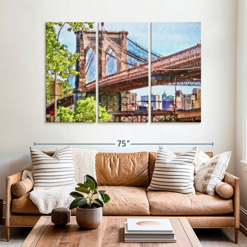 Pont de Nicci Brooklyn, horizon calme, H 42 po x l 65 po