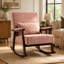 Fauteuil rembourré moderne, chaise berçante avec structure en bois massif-716900048