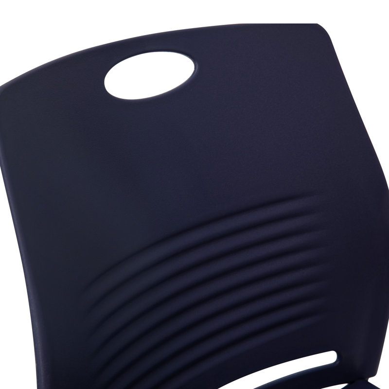 Navy Armless Metal Stacking Reception Chairs, Set of 5