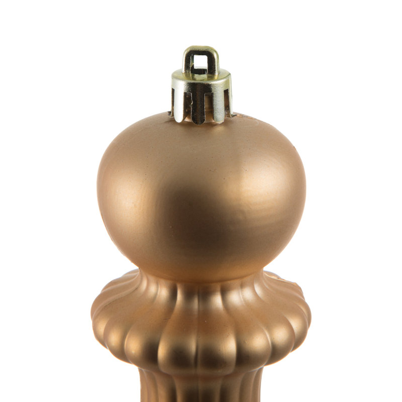 Ornement de Noël 14 po Finial Drop UV, Or cuivré
