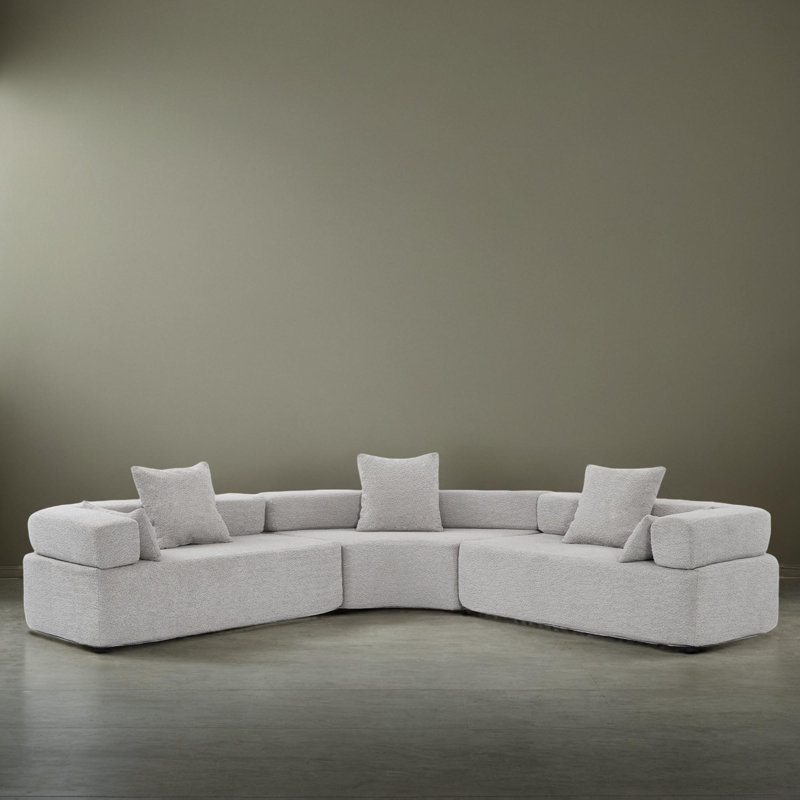 Canapé modulaire en L 111 po, Gris
