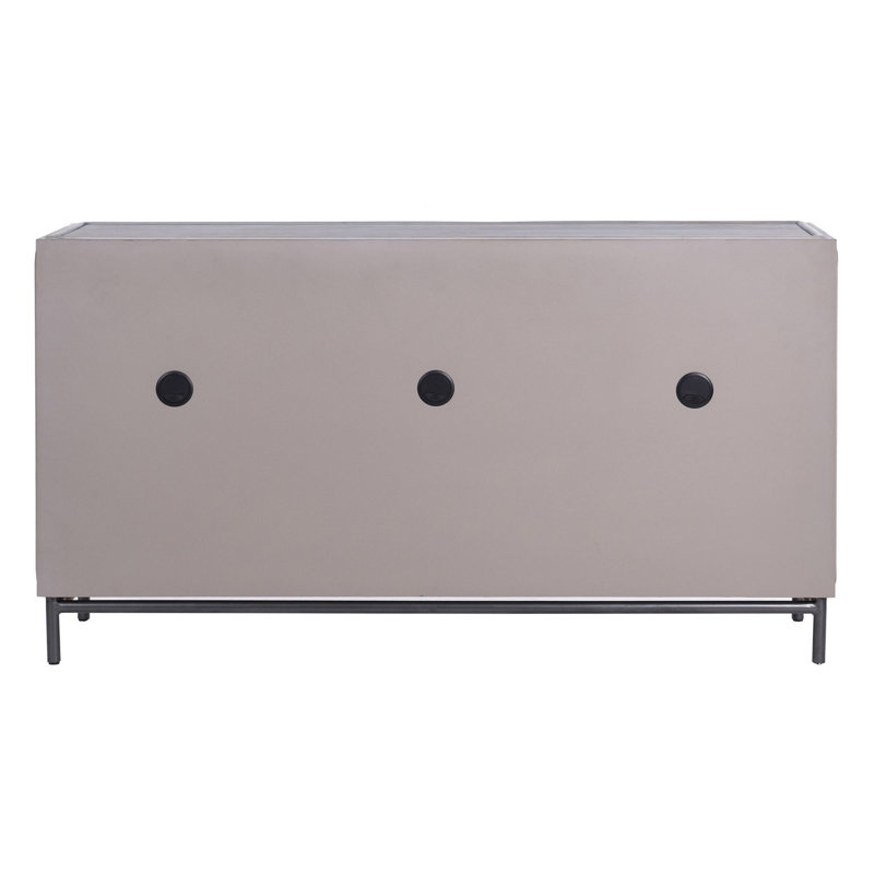 Teviston Gray Wood Coastal Sideboard with Anchor Design