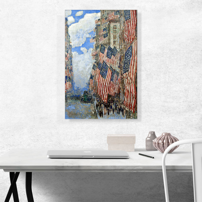 «The Fourth of juillet 1916» par Childe Hassam - peinture sur toile tendue, H 26 po x l 18 po x P 1,5 po