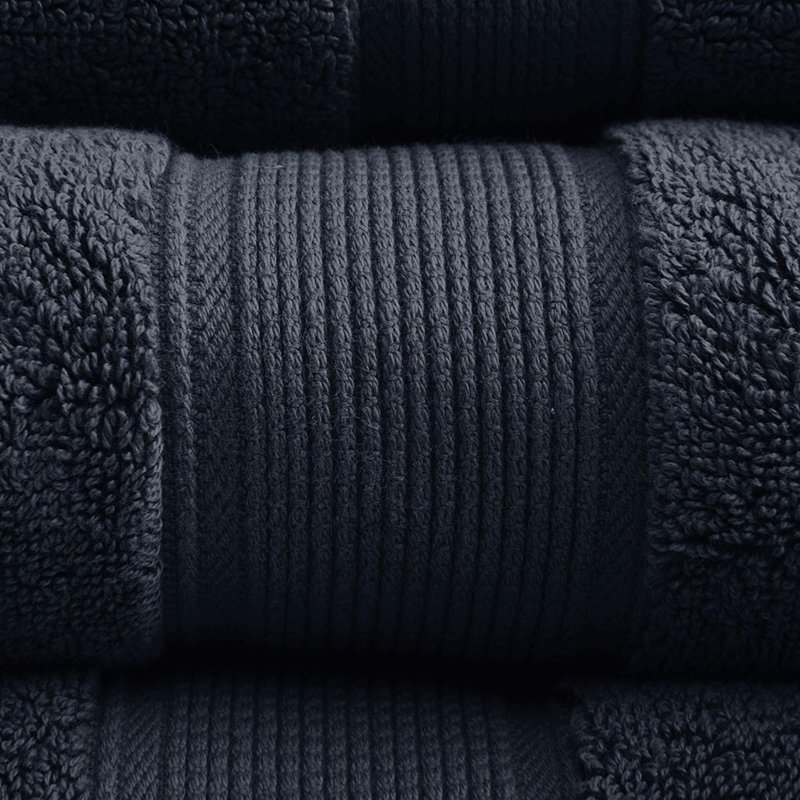100% Cotton 8 Piece Antimicrobial Towel Set, Black
