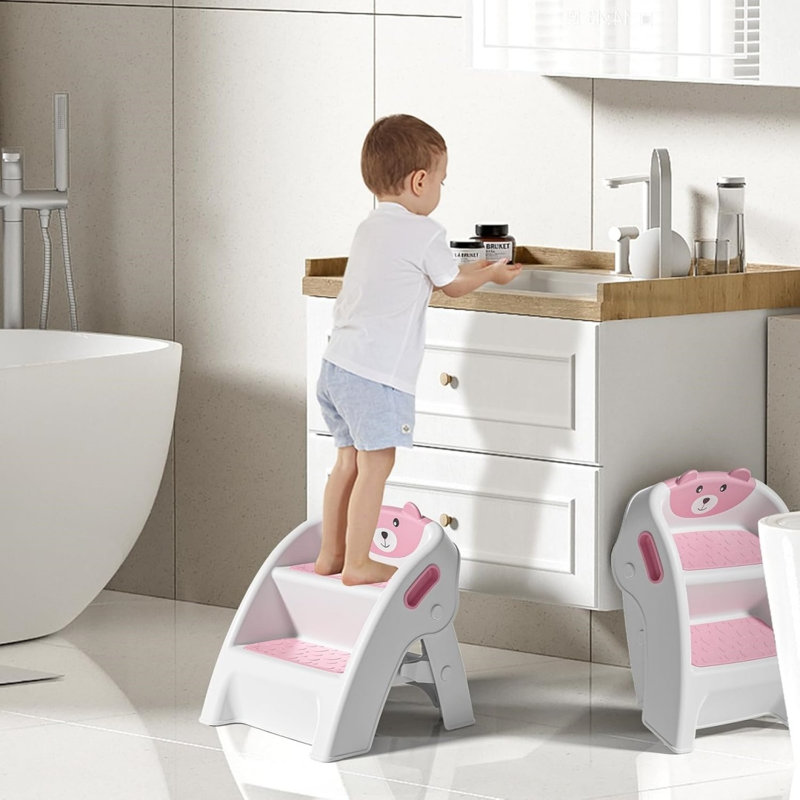 Marchepied pour la formation de lavabo et de pot, P 13 po x l 13 po x H 14 po, rose