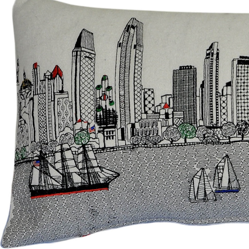 Coussin décoratif lombaire San Diego, Blanc