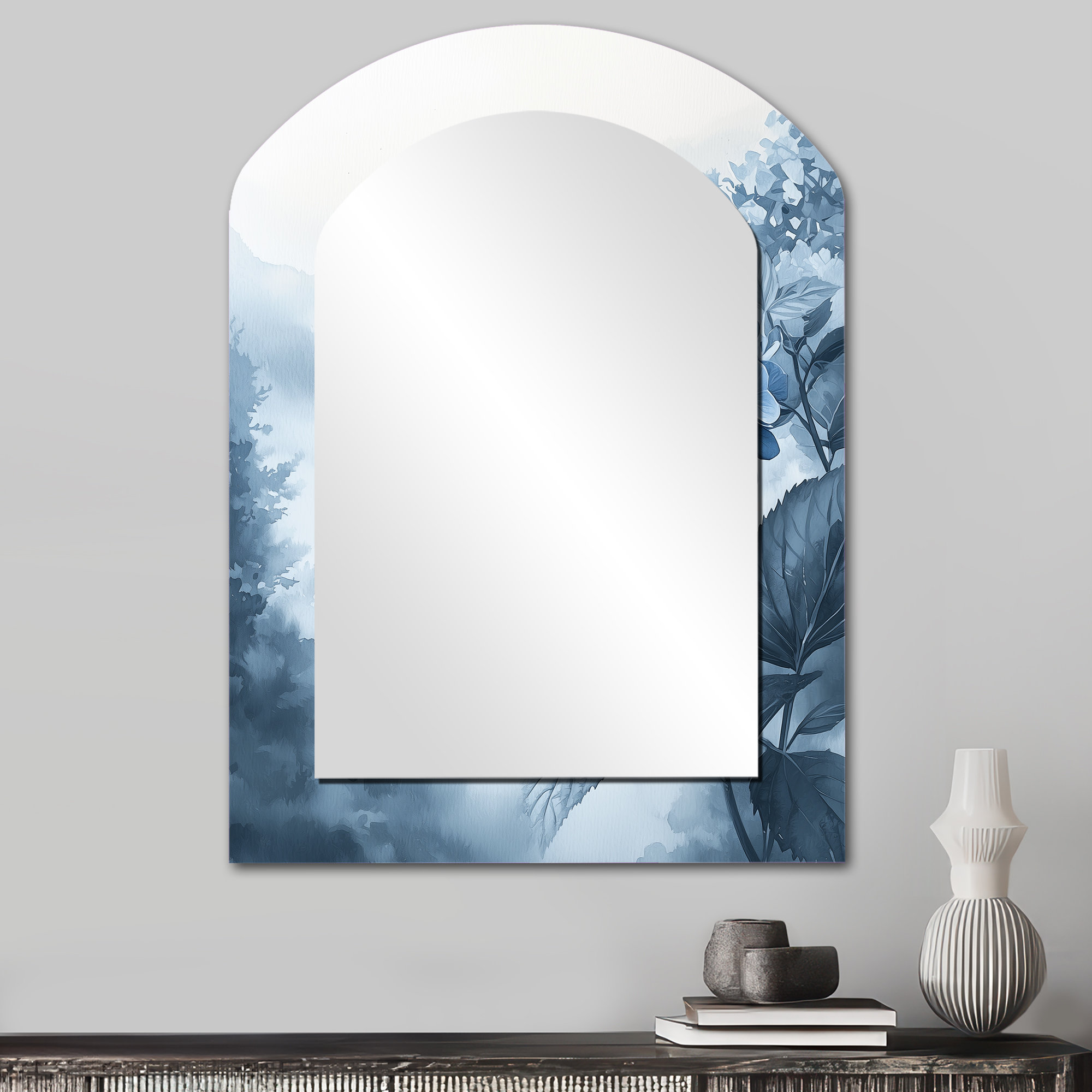 Hydrangea Mirror East Urban Home Hydrangeas In A Foggy Garden I - Hydrangea Asymmetrical ...