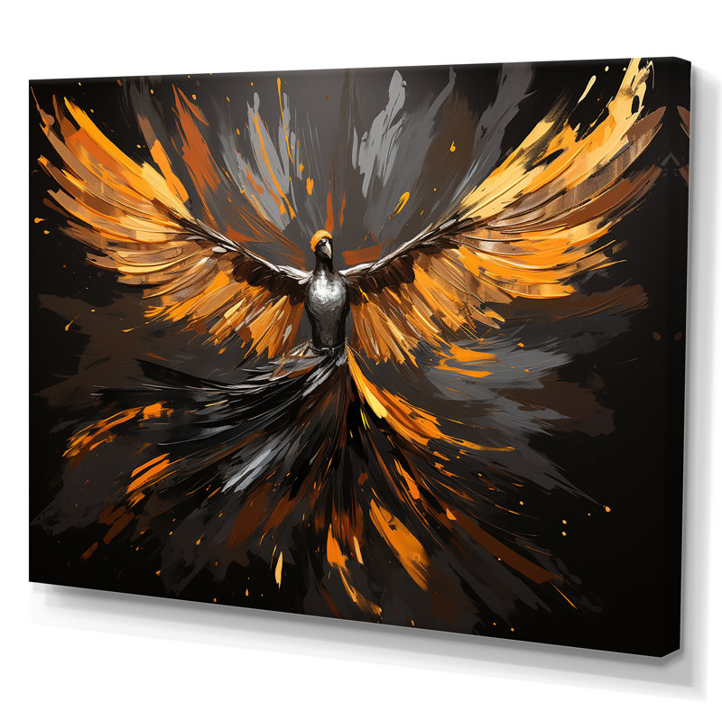 «Woman Glowing Pheonix» - art mural mode, H 16 po x l 32 po x P 1 po, Toile tendue