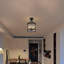 Plafonnier semi-encastré 4 lumières cristal noir