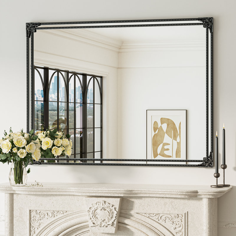 Miroir décoratif mural Berrilee, Noir antique, 48 po x 36 po