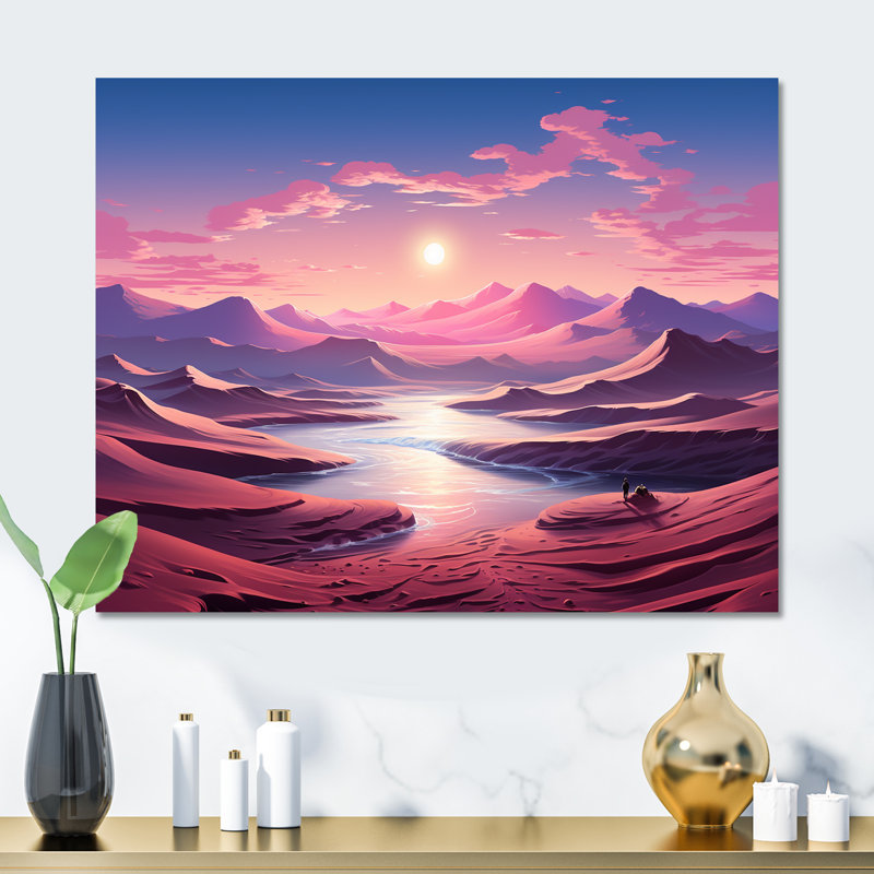 «Space Desert Dreamscape», art mural en métal, H 30 po x l 40 po x P 1,5 po