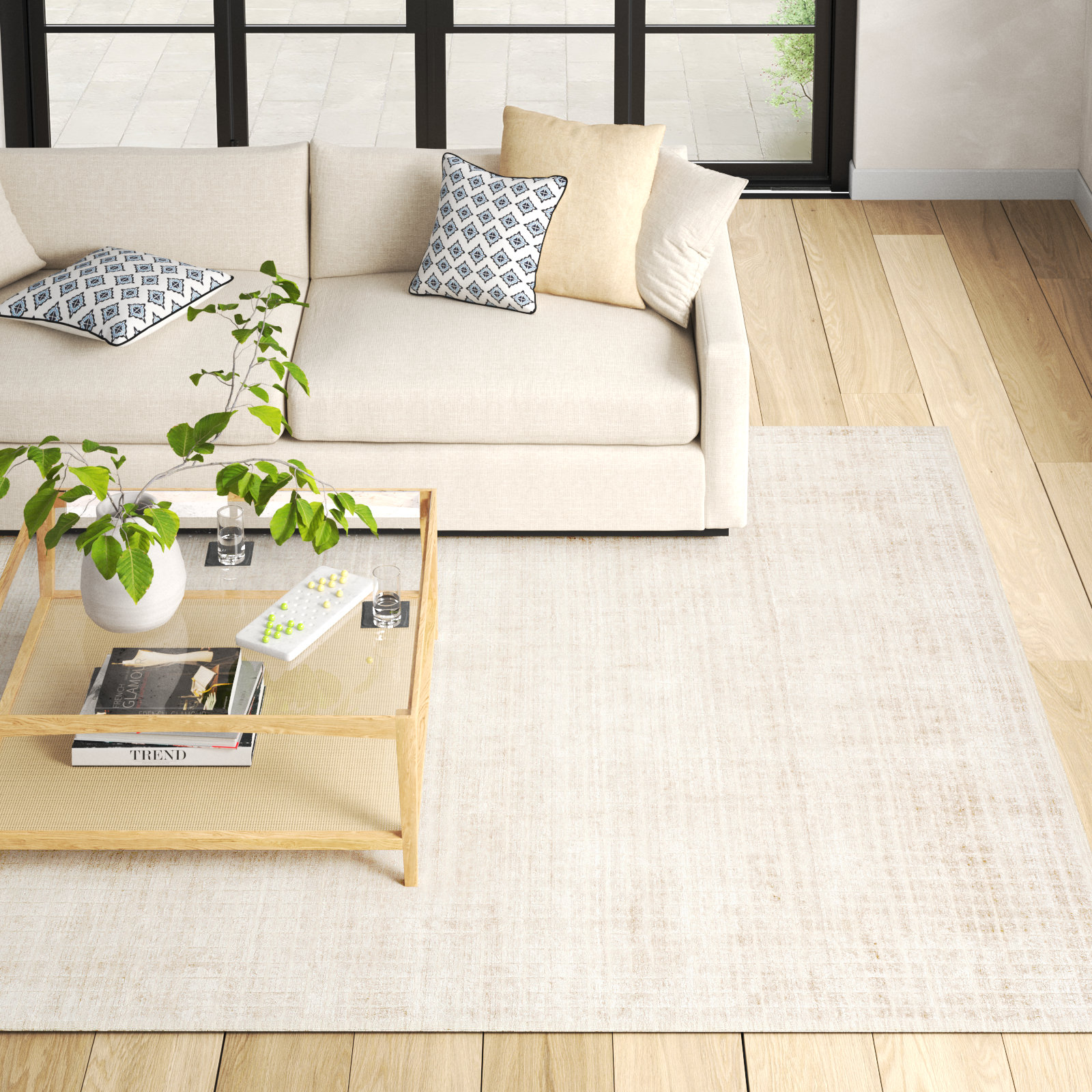 Alba Natural Hand-Loomed Geometric Rug, Rectangle 7'9" x 9'9"