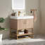 Meuble-lavabo simple 30 po en chêne nord-américain avec miroir Alistair Chaffins-700165329