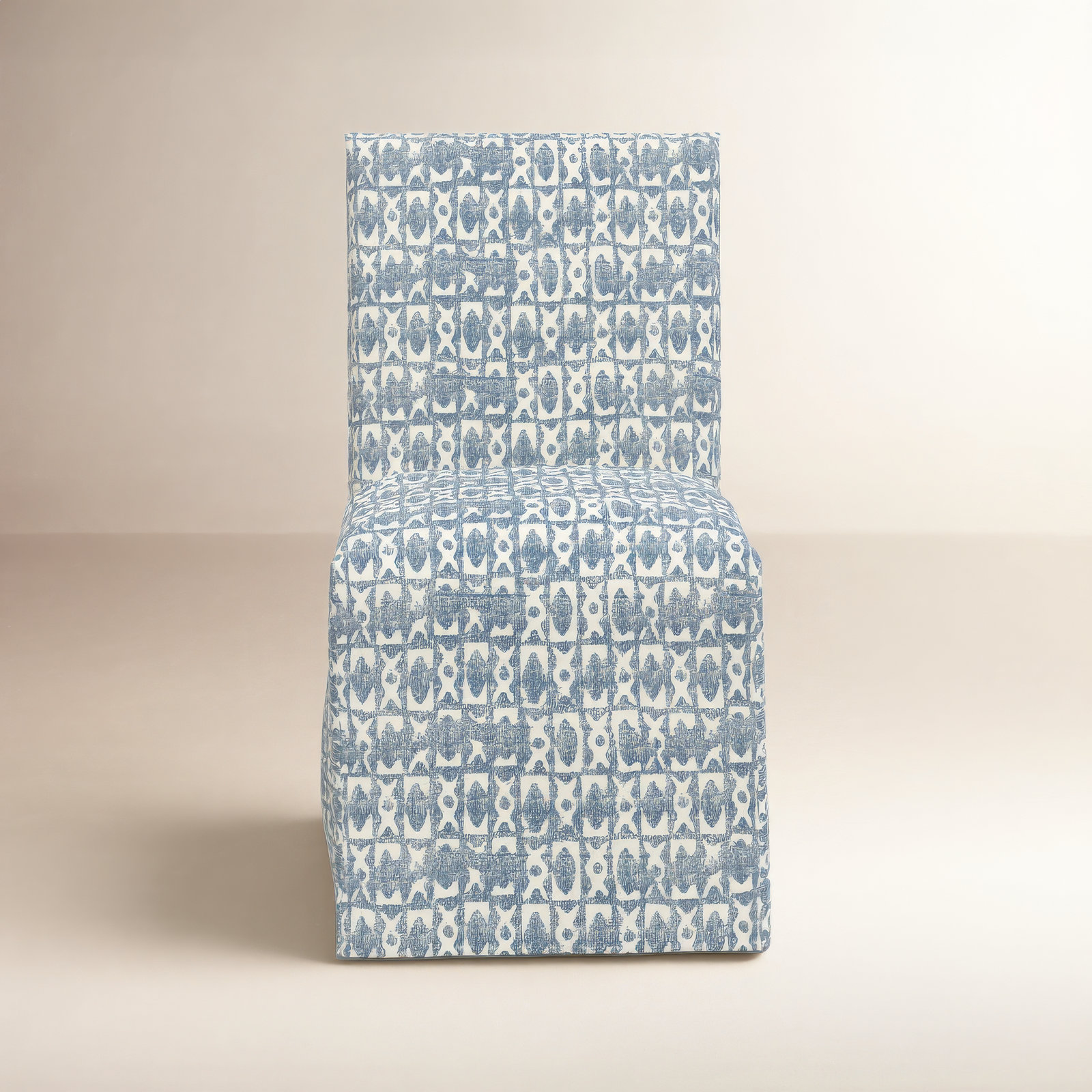 Silvia Parsons Dining Chair, Texture Block Blue