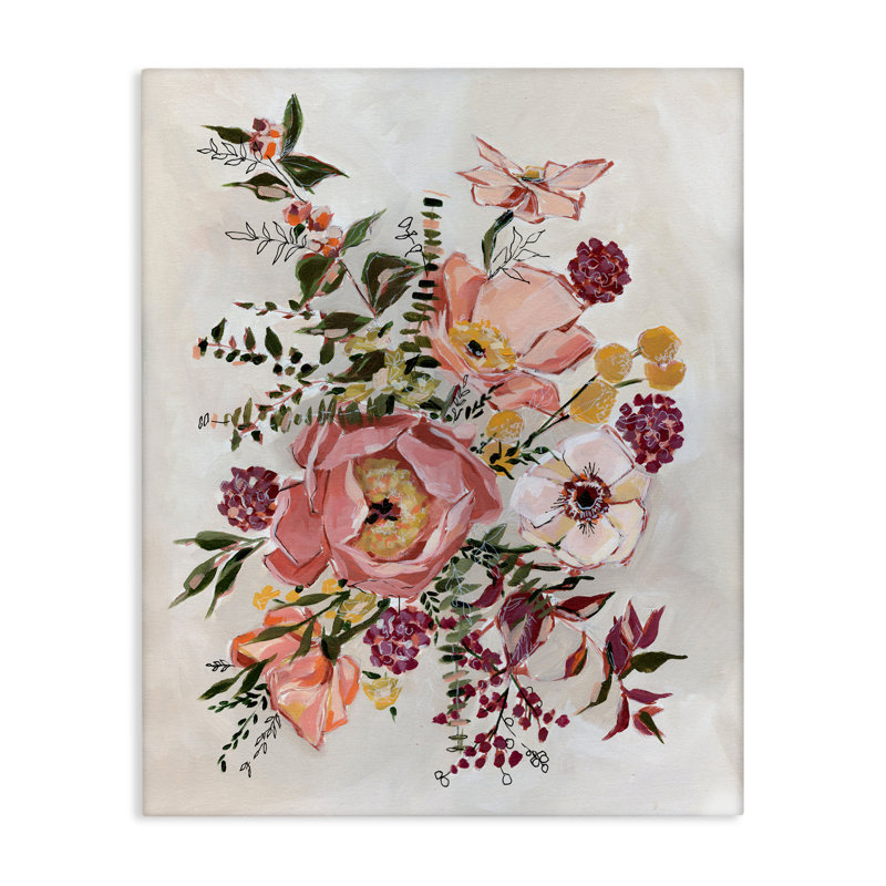 «Rosy Garden Blossoms Arrangement», conception par Annie Quigley, H 20 po x l 16 po