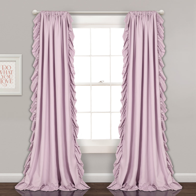 Paire de rideaux semi-transparents Reyna, Lilas, L 54 po x L 84 po