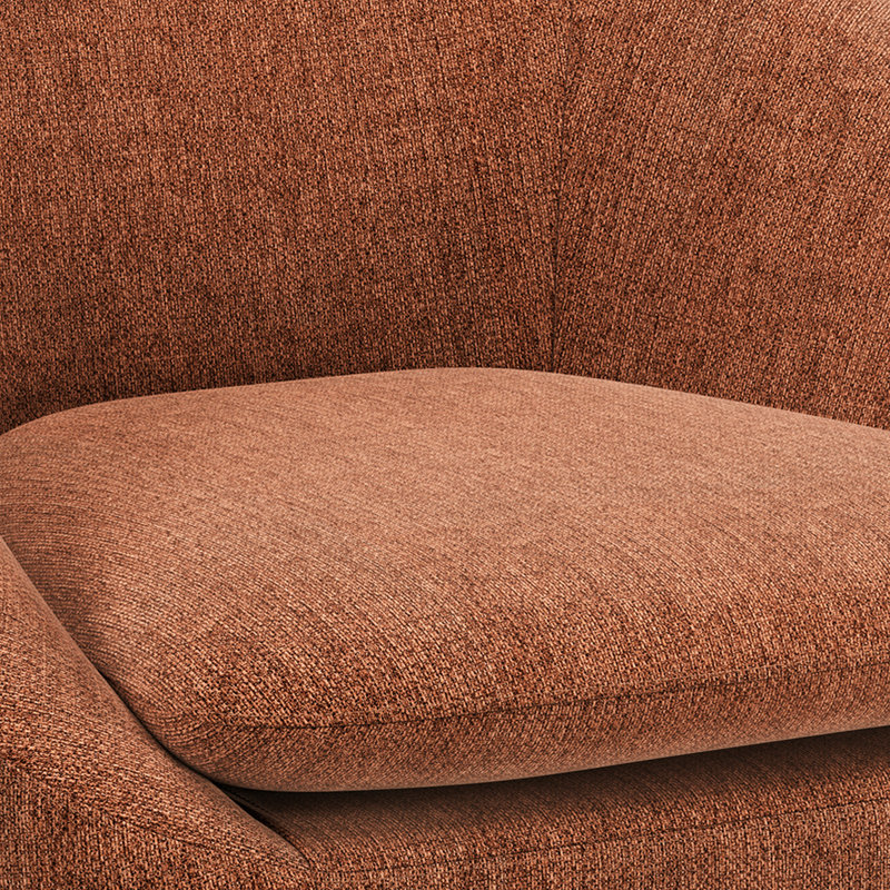 Redding Rust Upholstered Mid-Century Modern Accent Chair with Wood Legs