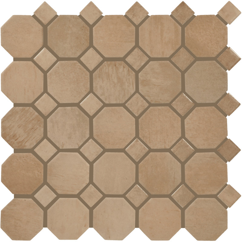Carreau de mosaïque à pois octogonaux 12 x 12 Daltile Relicca (10 pièces par carton) (10,00 pieds carrés par carton), Foxed