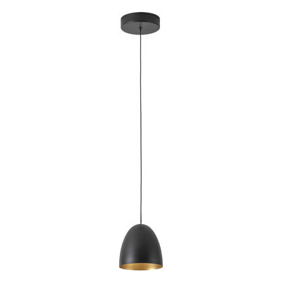 Yarrow 5-in Black Dimmable LED Pendant
