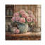 Hortensias à la ferme dans un vase de poterie II - impression d'hortensias sur bois de pin naturel-109253052
