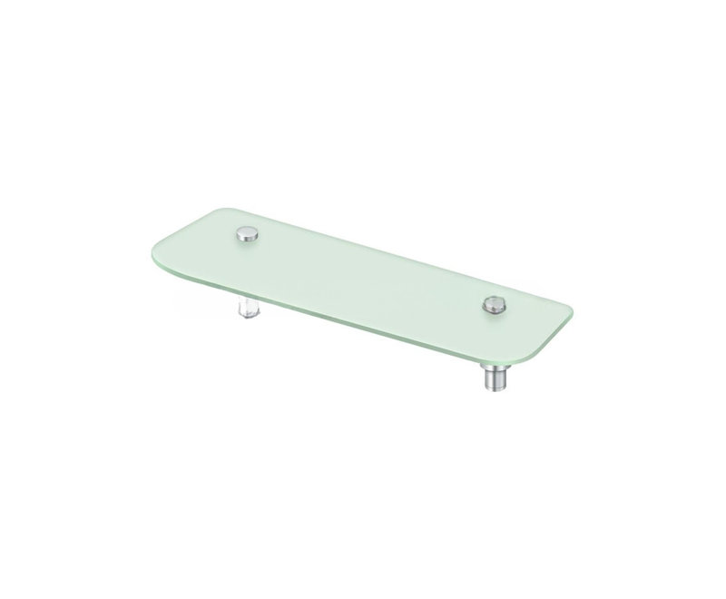 Tablette de shampooing en verre givré de 15-3 / 4 po Carmon, Chrome chrome