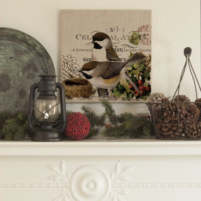 « chickadees »-impression panoramique sans cadre sur tissu Chorley