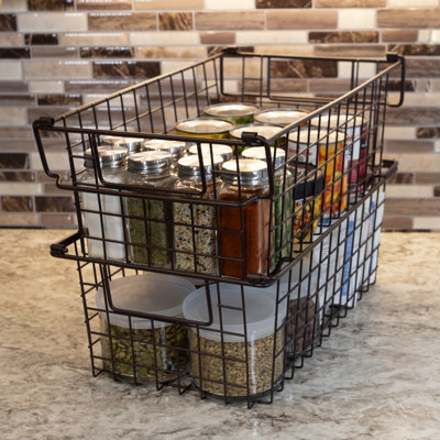 Stackable Metal Storage Baskets