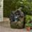 23.75" High Hand Crafted Weather Resistant Floor Fountain, Moss + Black