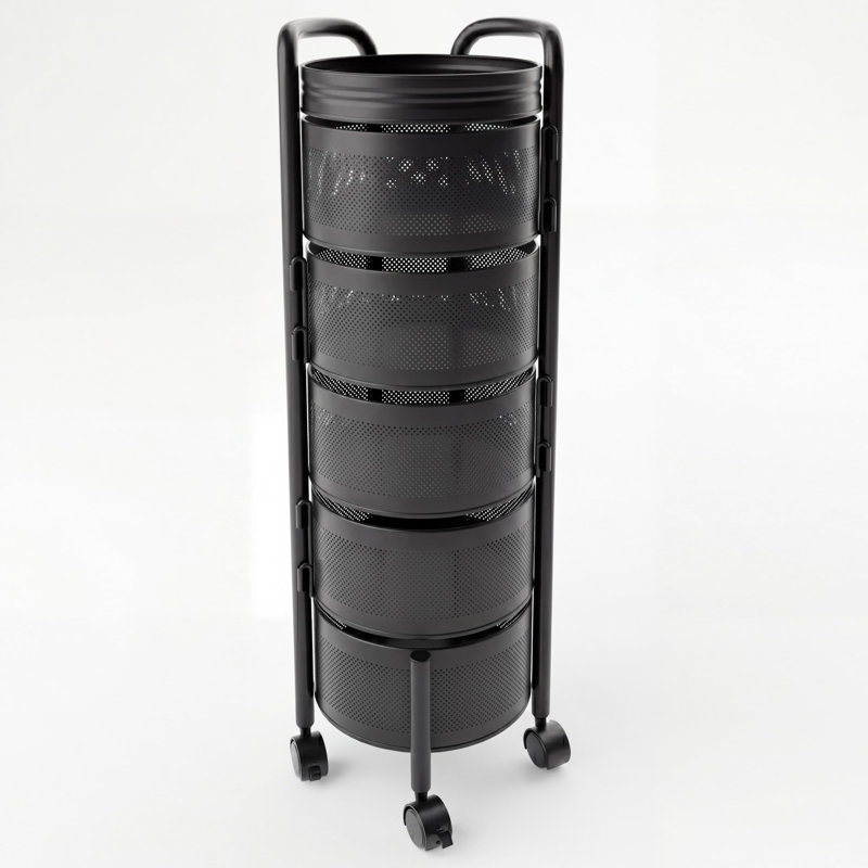 34 cm W Kitchen Cart with Stainless Steel Top, 5 layers