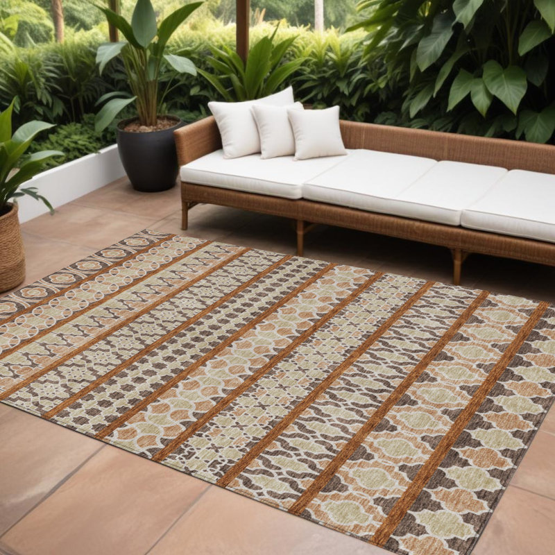 Tapis intérieur / extérieur 9 pi x 12 pi quadrilobe lavable