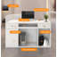 Bureau de réception moderne et minimaliste de 47 po de largeur avec tiroirs classeurs, panneau d'intimité et pour salon et spa