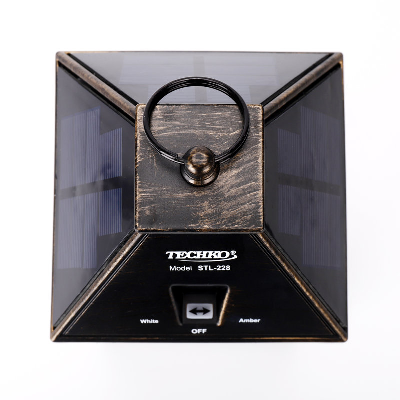 Black Solar LED Portable Hanging Outdoor Lantern