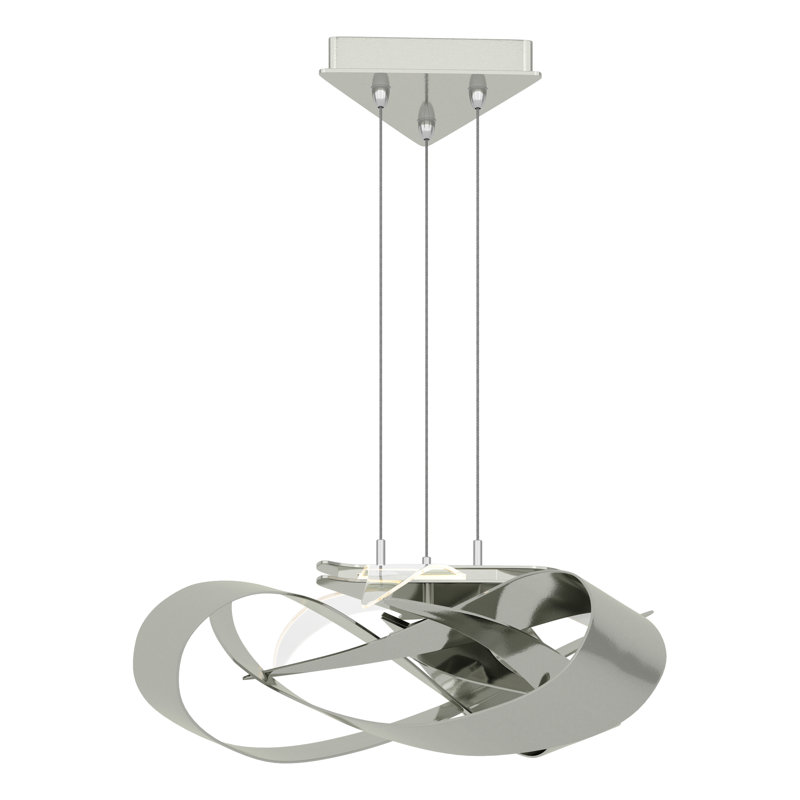 Flux 3 - Light Unique/Statement LED Pendant, Sterling