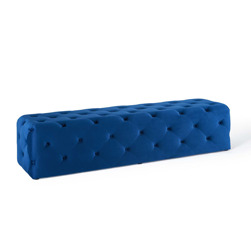 Banc de hall d'entrée capitonné Modway Amour, Bleu marine, H 16,5 po x l 72 po x P 19 po