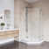 Gemini 47.625" W x 47.625" D x 76.75" H Frameless Neo-Angle Shower Enclosure with Base Included