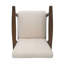 Chaise de style Mid-Century moderne avec revêtement beige et structure d'appoint brun