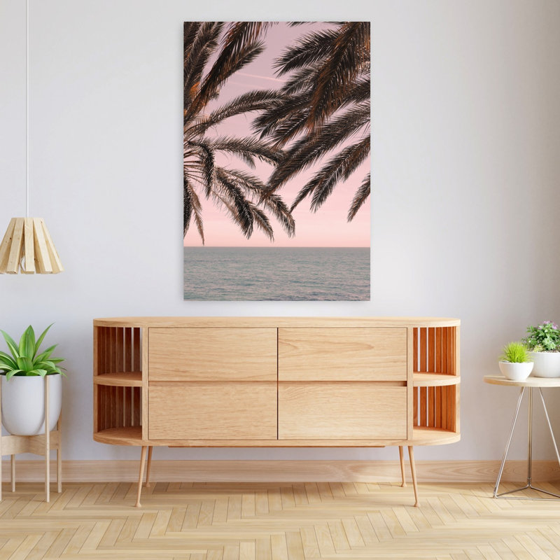 Art contemporain, palmier abstrait, art côtier, H 48 po x l 32 po