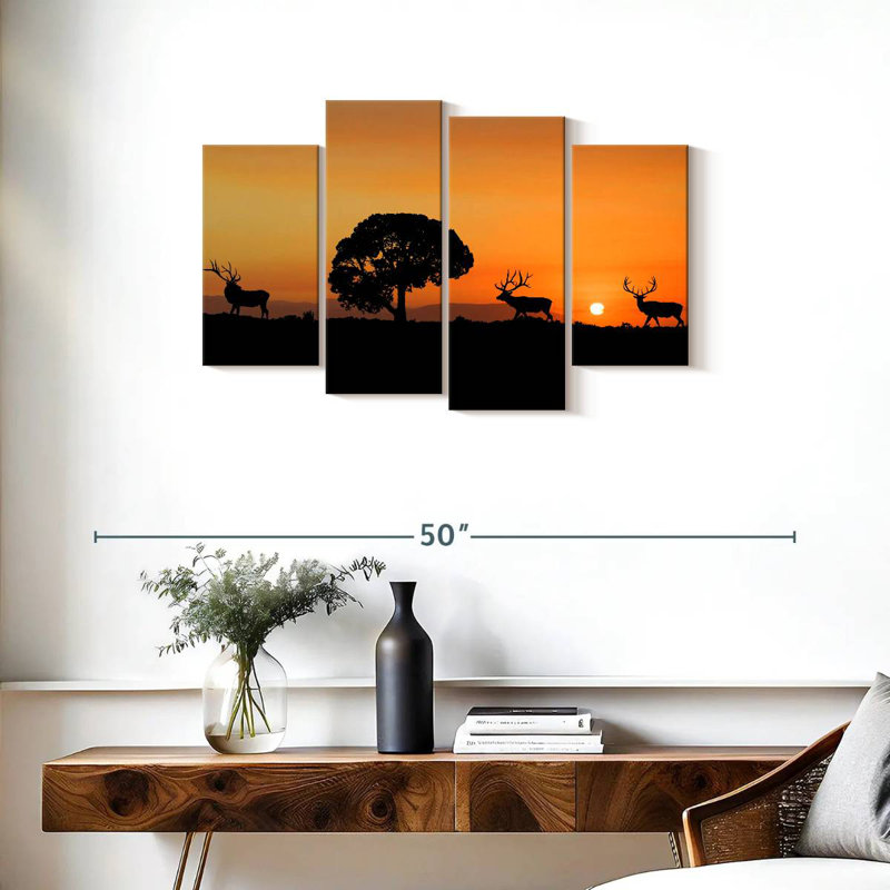 Brampt Elk Sunset, 22" H x 36" W