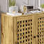 Armoire de rangement Zofia avec 2 portes en bois tressées