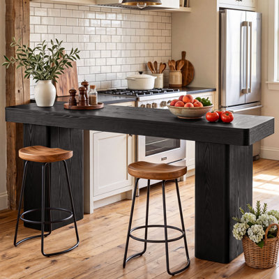 70.87" Black Bar Height Table for Bar and Kitchen