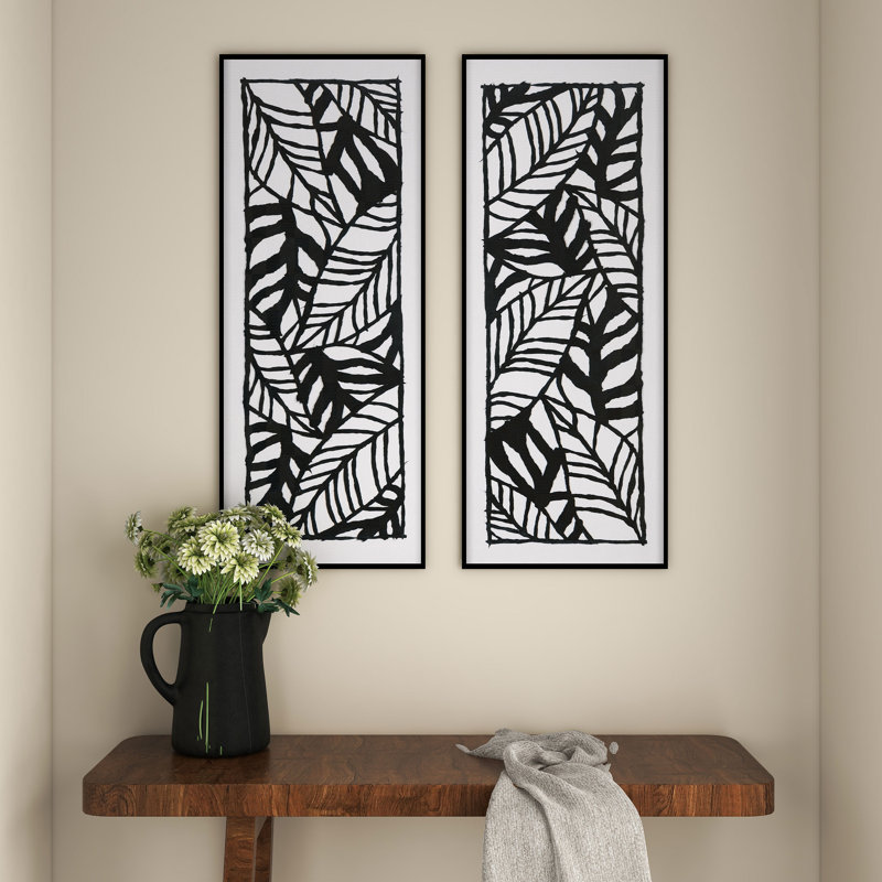 Boîte à ombre moderne avec feuilles de palmier modernes