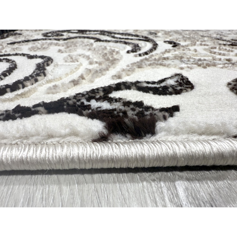 Tapis moderne à motif floral Boho 5X7, Rectangle 5 pi 3 po x 7 pi 7 po