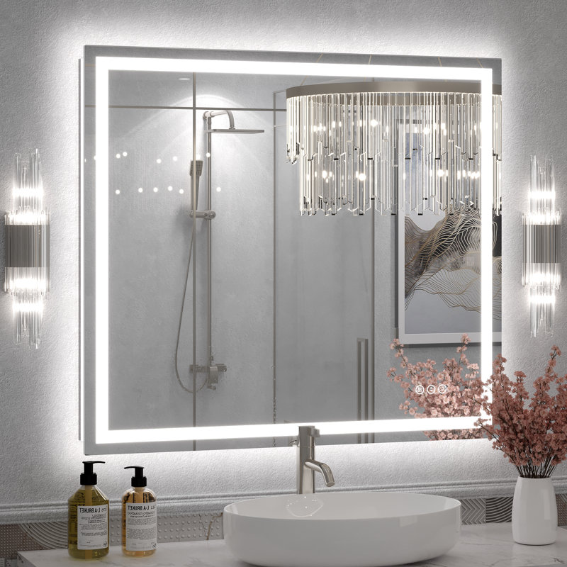 Miroir de salle de bain Molly Framelss, 36 po x 32 po, Transparent