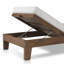 Chaise longue simple en teck avec coussins 82,25 po Cassia